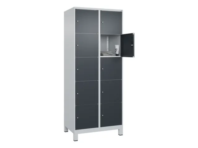 lockerkast,HxBxD 1950x800x500mm,2x5vakken,vak B 400mm,cil.-slot,voeten