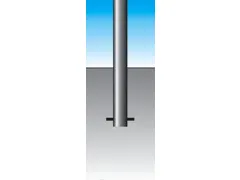 Afzetpaal Vierkant 70x 70m In Beton Spitse Kop Verzinkt/Rood