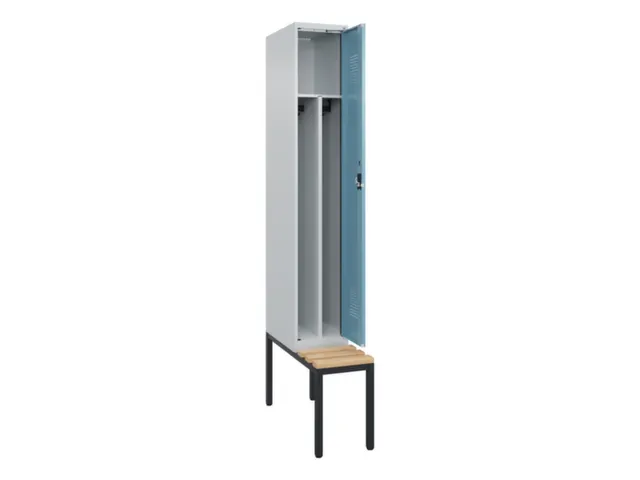 locker met bank,voor scheiding van kleding,HxBxD 2120x300x815mm,1vak