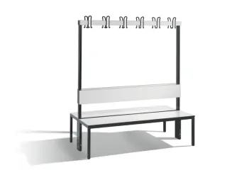 omkleedbank,HxLxD 1650x1500x760mm,HPL wit,frame staal RAL7021 - 1