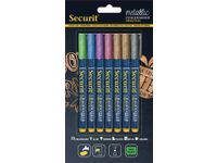 Krijtmarker Fijn 1-2mm, Blister Van 7 Stuks Assorti Metallic kleuren