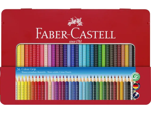 Kleurpotlood Faber-Castell Grip 2001 metalen etui a 36 stuks