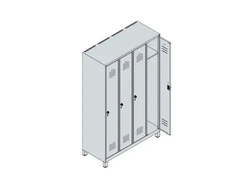 locker,HxBxD 1950x1200x500mm,4vak,vak B 300mm,cil.-slot,voeten