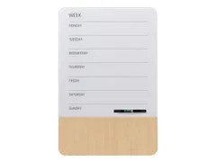 Glasmagneetbord Naga 40x60cm weekplanner GB wit/hout