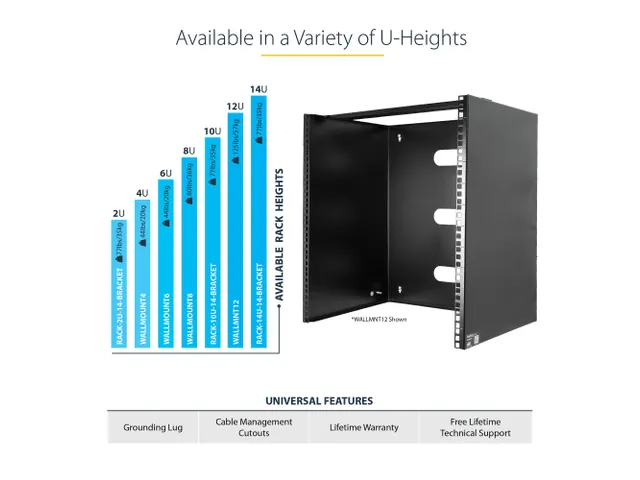 10U Wandmonteerbaar Netwerk Rack 19 inch Zwart