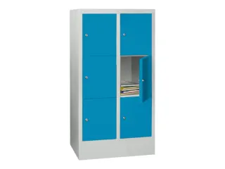 lockerkast,HxBxD 1187x600x500mm,2x3vakken,RAL7035,front RAL5012 - 2