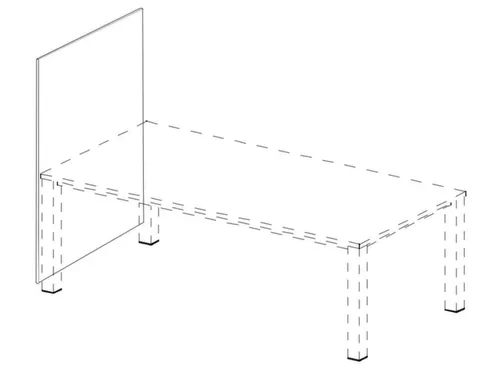 baliepaneel,v. bureau,aanbouw rechts,B 800mm,Bl-wit,BN7048-groen