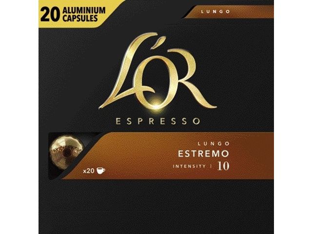 L Or Koffiecups L'Or espresso Lungo Estremo 20 stuks | DiscountOffice.nl