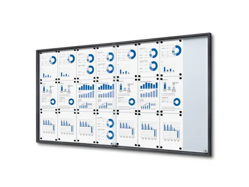 Vergrendelbaar notitiebord Indoor Slim 24xA4 Schuifdeuren Antraciet
