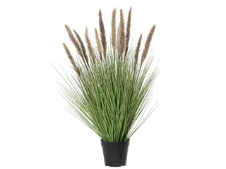 Kunstgras Everlands met pluimen 80cm bruin in pot - 2