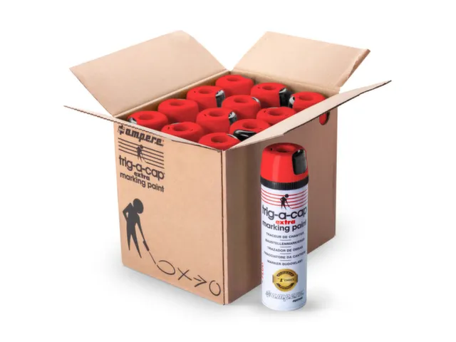 Markeerspray Voor Bouwplaatsen Rood Fluorescerend 500Ml