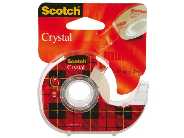 Plakband Scotch 600 19Mmx15M Crystal Clear + Handafroller