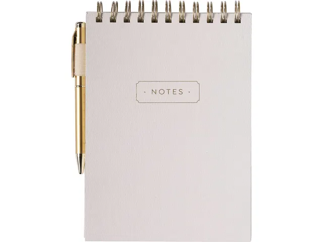 Bloc-notes spirale avec stylo Ivory ligné 15x22cm
