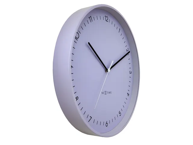 Wandklok NeXtime Berlin L 40cm lavendel aluminium