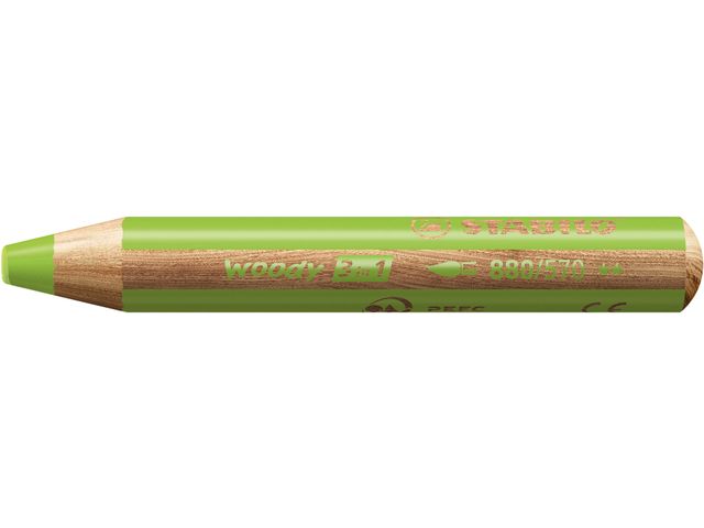 Crayon de couleur STABILO 880 woody 3-en-1 multi-surfaces turquoise sur