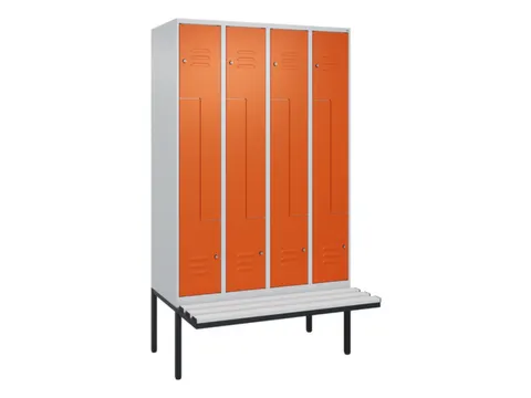 Z-garderobekast,HxBxD 2120x1200x815mm,8vak,vak B 300mm,cil.-slot