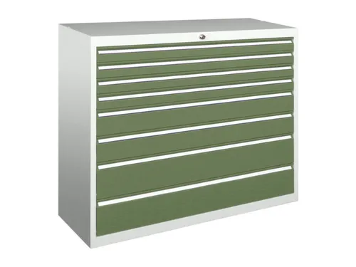ladekast HxBxD 1000x1023x600mm 8laden RAL7035 front RAL6011