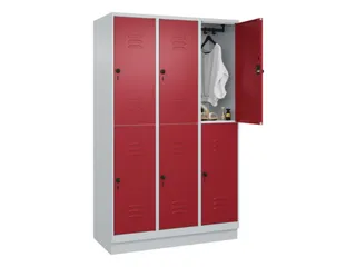 dubbeldekse locker,HxBxD 1950x1200x500mm,3x2vak.,vak B 400mm - 3