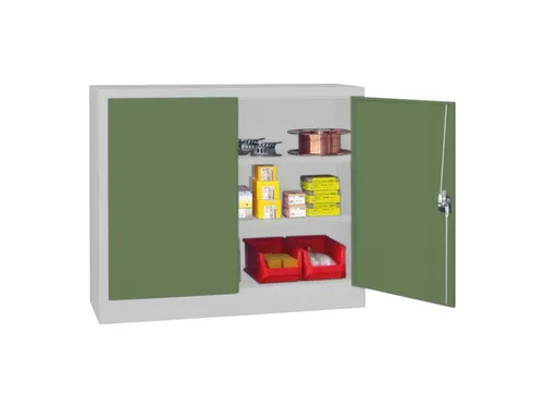 grootvolumekast met openslaande deuren,RAL7035,front RAL6011