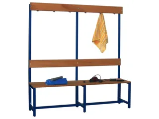 Omkleedbank LxB 1500x400mm Houten Latten Haken Enkelzijdig Ral9010 - 1