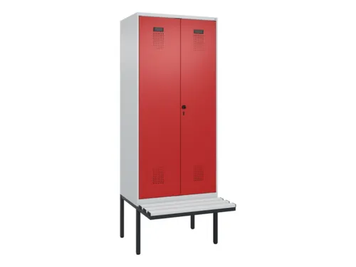 locker met bank,voor scheiding van kleding,HxBxD 2120x800x815mm,2vak
