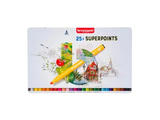 Viltstift Bruynzeel Creatives Superpoints assorti blik à 25 stuks - 1