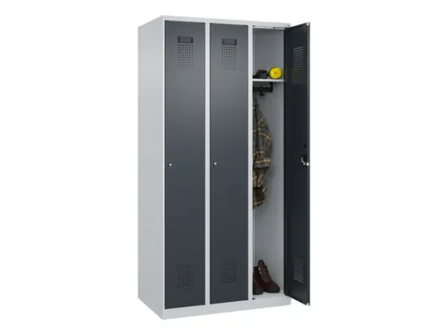 locker,HxBxD 1850x900x500mm,3vak,vak B 300mm,cil.-slot,staand op vloer