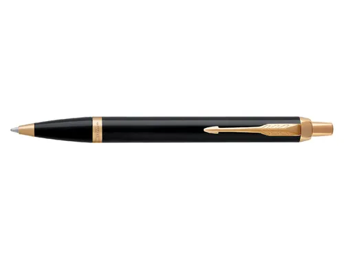 Balpen Parker IM Black Lacquer GT Medium Blauwe inkt