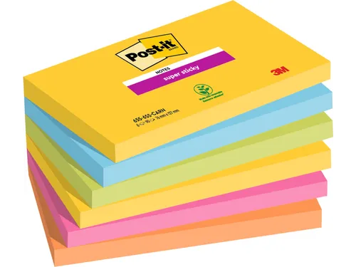 Memoblok Post-it 655-SSRO Super Sticky 76x127mm Rio Assorti