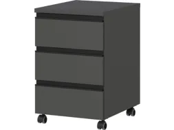 mobiel ladeblok,HxBxD 630x400x500mm,3lade(n),metaal-greeplijst,zwart
