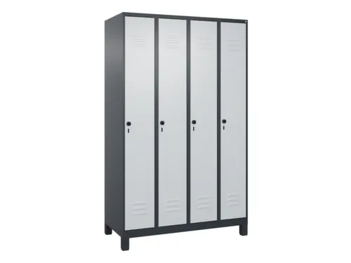locker,HxBxD 1950x1200x500mm,4vak,vak B 300mm,draaigrendel,voeten