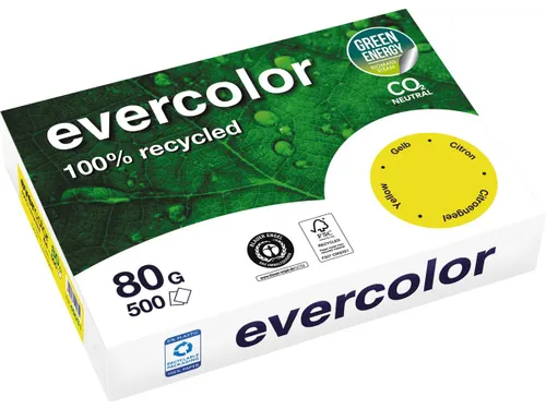 Gerecycleerd Kopierpapier Evercolor 80 Gram A4 Citroen Geel