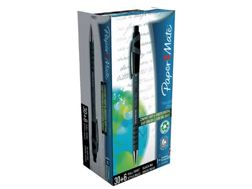 Balpen Paper Mate Flexgrip Ultra medium zwart valuepack 30+6 gratis