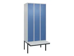 locker met bank,HxBxD 2120x900x815mm,3vak,vak B 300mm,cil.-slot