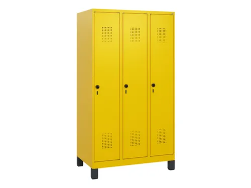 schoollocker,HxBxD 1630x900x500mm,3vak,vak B 300mm,draaigrendel,voeten