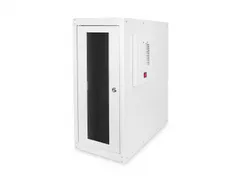 Computerbehuizing met stelvoeten en glazen deur Grijs