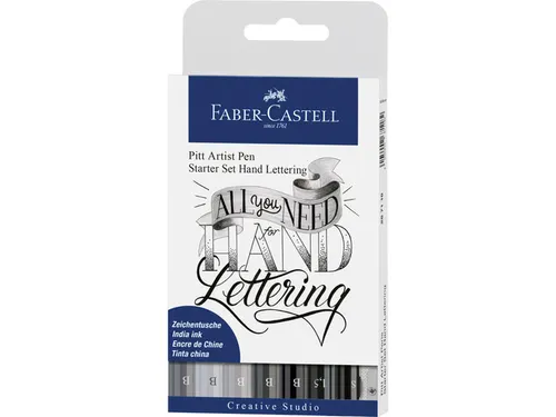 Tekenstift Faber-Castell Pitt Artist Pen handlettering 8-delig basiset