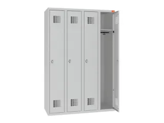 lockerkast,HxBxD 1800x1200x500mm,4vak,draaigrendel,sokkel,romp RAL7035 - 1