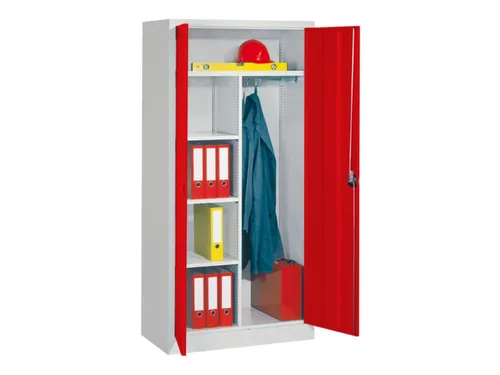 Dossier-/Kledingkast Hxbxd 1950x1000x500mm Ral7035 Front Ral3000
