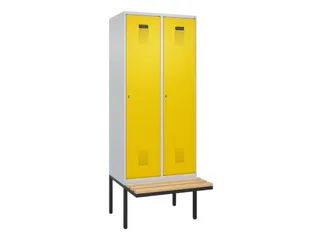 locker met bank,HxBxD 2120x800x815mm,2vak,vak B 400mm,cilinderslot - 2