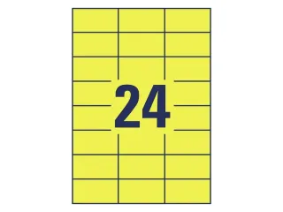Weerbestendig etiket Avery 70x37mm geel, doos 20 vel - 6