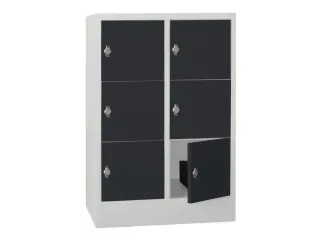 lockerkast,HxBxD 1187x800x500mm,2x3vakken,RAL7035,front RAL7016 - 2
