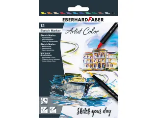 Sketch marker Eberhard Faber 12 stuks assorti kleuren - 1