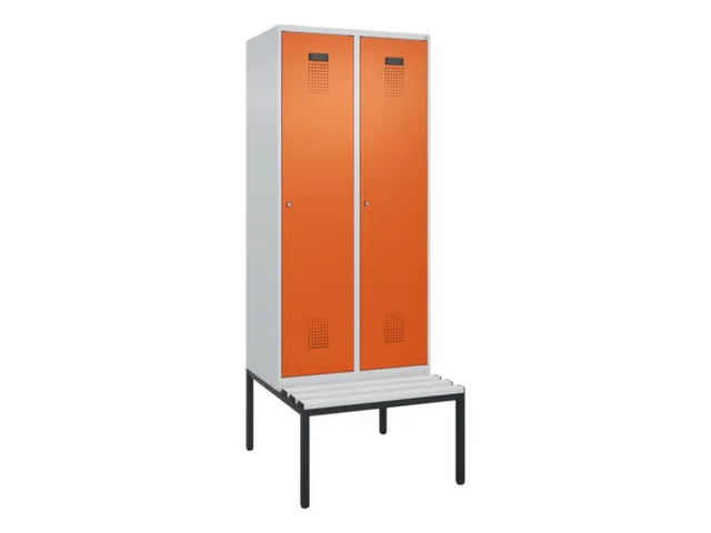 locker met bank,voor scheiding van kleding,HxBxD 2120x800x815mm,2vak