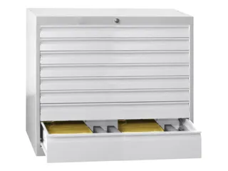 ladekast HxBxD 600x1023x600mm 5laden slot RAL7035 front RAL5010 - 1