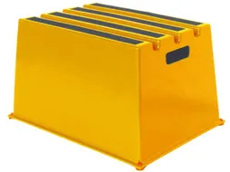 trap,bordes H 305mm,1treden m. antislipmatten,HDPE,geel