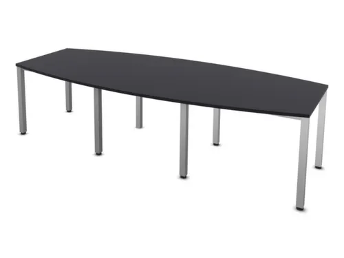 vergadertafel,HxBxD 740x2800x1200mm,vatvormig,CC-zwart