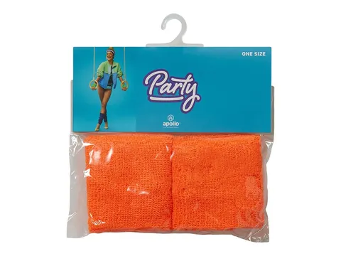 Polsband neon oranje 2stuks