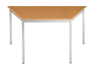 Tafel Trapeziumvormig 140x70 Cm Frame Aluminium Blad Kersenhout - 1