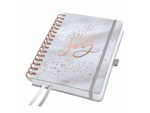 Spiraal-agenda Inspire A5 2026 (NL/FR/ EN/DU) Glittery Joy hardcover